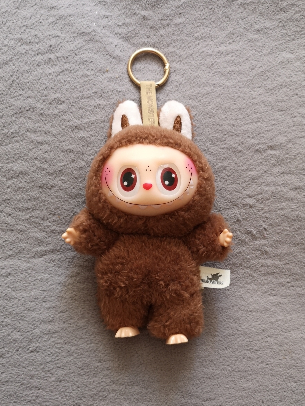 Pop Mart The Monsters Labubu Stuffed Animal Brown Red Nose Pink Cheeks 7"